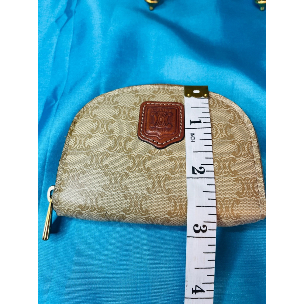 Celine Coin Purse Small Mini Bag Tan & Beige Zip EUC - Picture 10 of 11